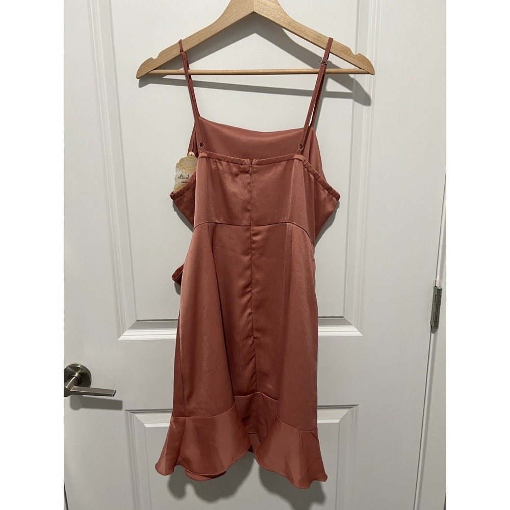 Altar'd State Womens Sleeveless Wrap Mini Dress Britta Large Dusty Mauve NWT $70 - Picture 2 of 6